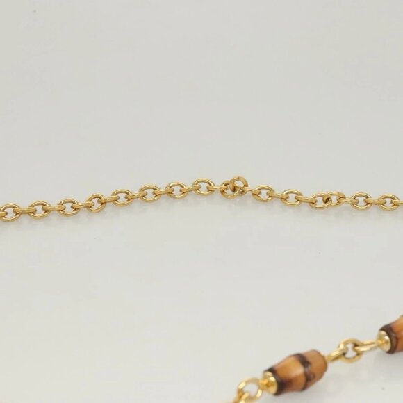 GUCCI Bamboo Chain Shoulder Bag Leather Yellow 001 115 1497 Auth ep8600 - Picture 9 of 16